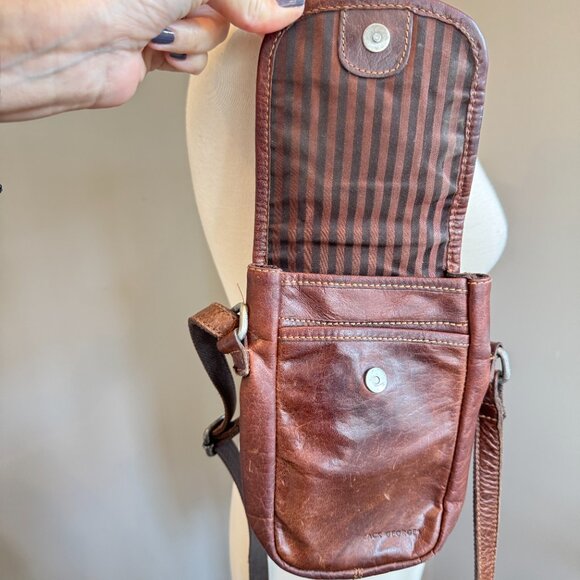 Vintage Jack Georges Brown Leather Crossbody Bag - Picture 3 of 16